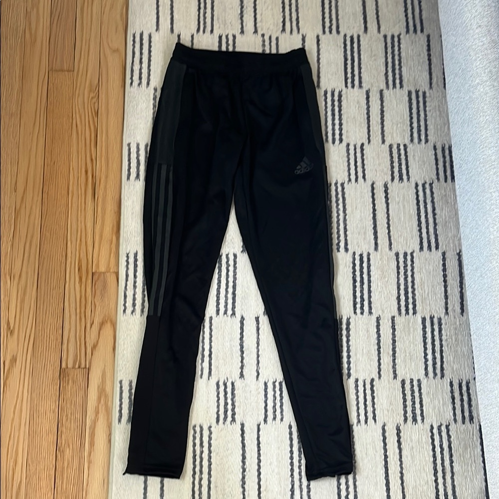 Adidas Black Jogger Sweatpants with zippers on the side